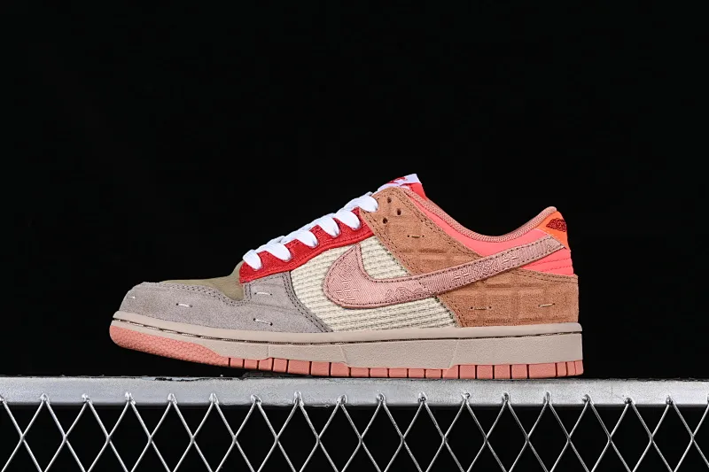 All categories Nk SB Dunk series Nk SB Dunk Low low-top sneakers J version Clot x Dunk Low "What The" joint model Yuanyang color SB low-top casual sneakers FN0316-999